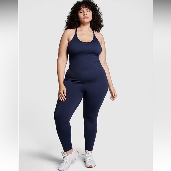 NWT Pink Seamless Workout Onesie navy - Picture 2 of 4